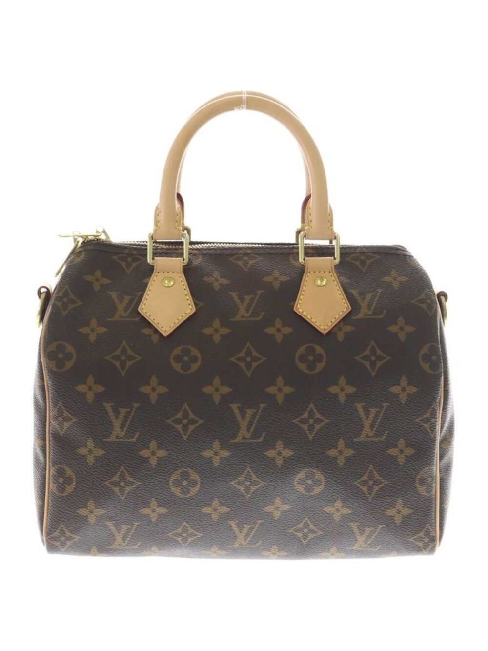 Louis Vuitton Monogram Speedy 25 2-Way Boston Bag Brown Leather Gold
